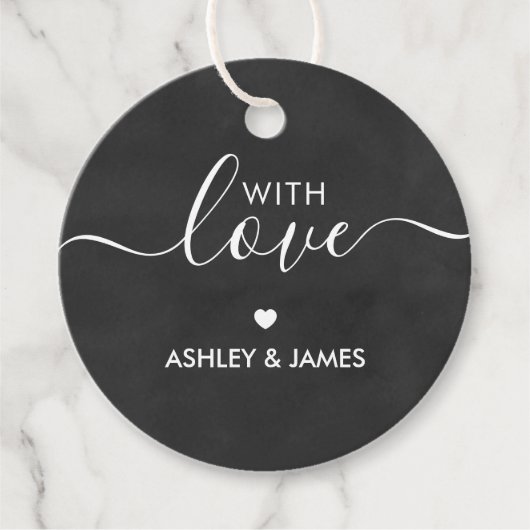 Met Liefde Labels, Huwelijkscadeau Label, krijtbor Bedankjes Labels (Voorkant)