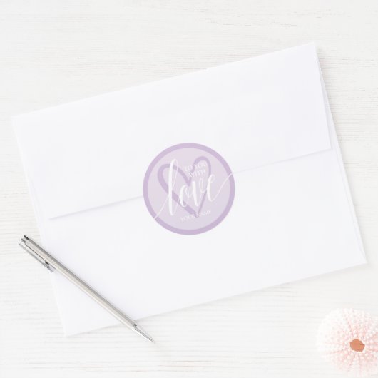 Met Liefde Lavendel Ronde Sticker (Envelop)