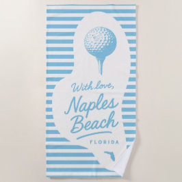 Met liefde Naples Beach Golf Tee Handdoek