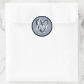 Met Liefde Navy Blauw Ronde Sticker (Tas)