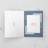 Met liefde neefje pinguïn grijze kerst feestdagen kaart (Binnen)