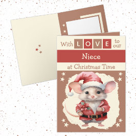 Met liefde nichtje muis bruine kerst feestdagen kaart