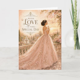 Met liefde op uw speciale dag Quinceañera kaart