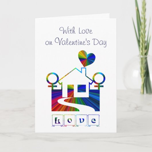 Met liefde op Valentijnsdag-lesbisch Feestdagen Kaart (Voorkant)