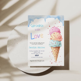 Met Liefde Overgoten Ijsje Baby Shower Feestje Kaart