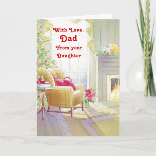 Met liefde papa van je dochter feestdagen kaart (Voorkant)