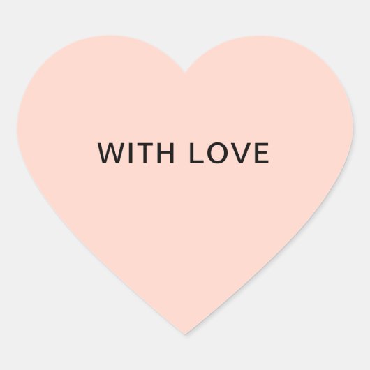 Met Liefde Pastel Roze Stijlvol Minimalistisch Hart Sticker (Voorkant)