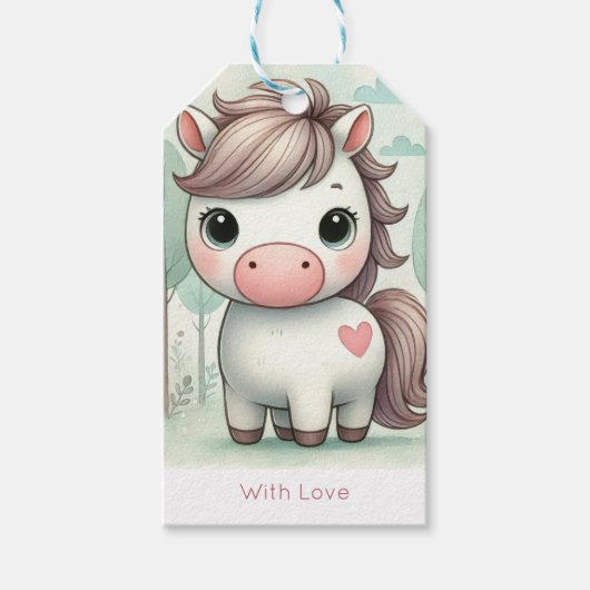 Met Liefde Pony Bos Cadeaubijsluiter Cadeaulabel (Voorkant)