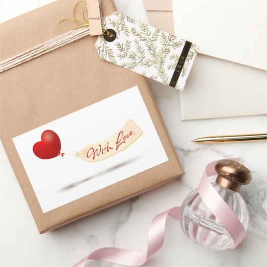 Met liefde rechthoekige sticker (Geschenken)