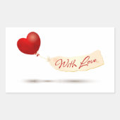 Met liefde rechthoekige sticker (Voorkant)