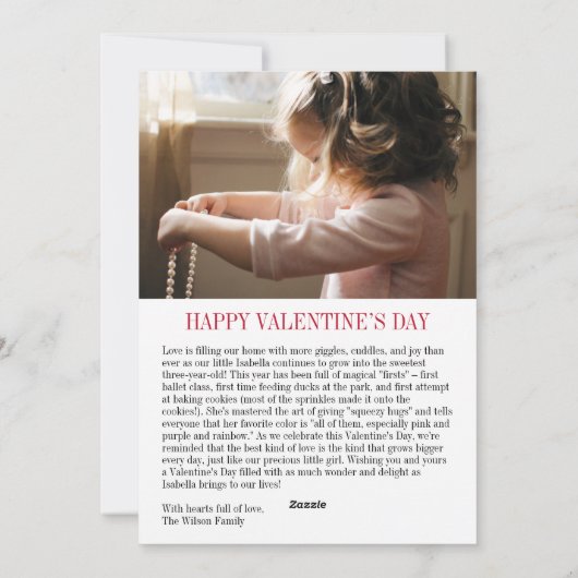 Met Liefde Rode Bow Multi-Photo Valentijn Fotokaar Feestdagenkaart (Achterkant)