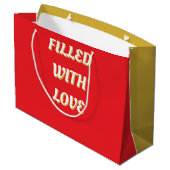 Met Liefde Rode Gouden Grote Cadeautas (Achterkant Gekanteld)