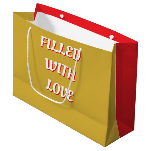 Met Liefde Rode Gouden Grote Cadeautas (Voorkant Gekanteld)