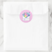 Met liefde rond sticker met envelop (Tas)
