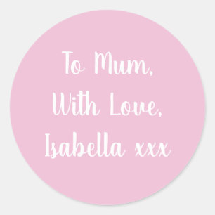 Met Liefde roze cadeau label sticker