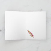 Met Liefde - Roze en Groene Veer Wenskaart Kaart (Binnen)