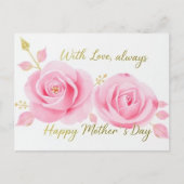 Met liefde roze rozen Moederdag mama Briefkaart (Voorkant)