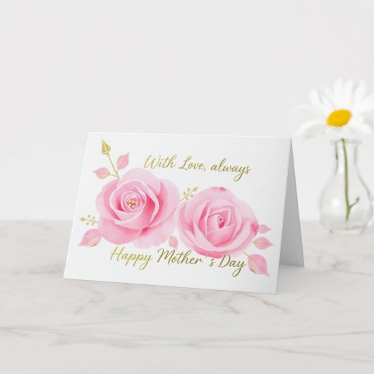 Met liefde roze rozen Moederdag mama Kaart (Kleine Plant)