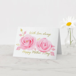 Met liefde roze rozen Moederdag mama Kaart