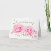 Met liefde roze rozen Moederdag mama Kaart (Voorkant)