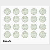 Met Liefde Sage Groen Ronde Sticker (Vel)