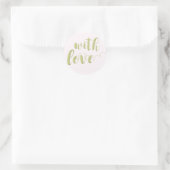 Met Liefde, Sage Script Typografie Ronde Sticker (Tas)