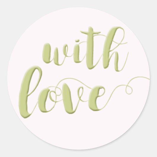 Met Liefde, Sage Script Typografie Ronde Sticker (Voorkant)