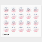 MET LIEFDE schattige hand geletterd marine roze wa Ronde Sticker (Vel)