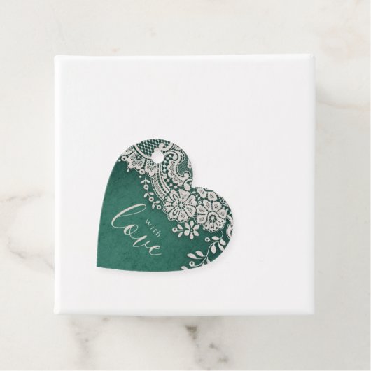 Met liefde smaragd elegant  kant bedankjes labels (In situ)