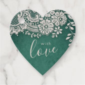 Met liefde smaragd elegant  kant bedankjes labels (Voorkant)