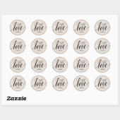 Met Liefde Taupe Ronde Sticker (Vel)