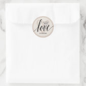 Met Liefde Taupe Ronde Sticker (Tas)