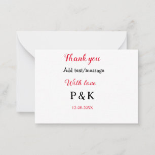 Met liefde toevoegen naam koppel letter dank je we notitiekaartje