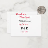 Met liefde toevoegen naam letter dank je wel toevo notitiekaartje (Voorkant / Achterkant in situ)