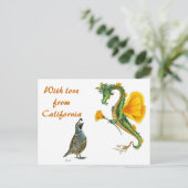 Met liefde uit Californië - briefkaart (Staand voorkant)