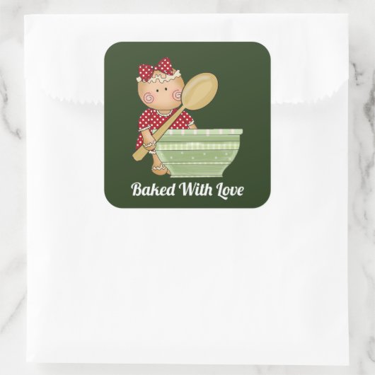 Met liefde uitgelekt, bericht met gember sticker (Tas)