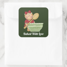 Met liefde uitgelekt, bericht met gember sticker