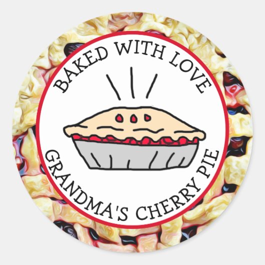 Met liefde uitgelekt, oma's Cherry Pie Gift Labels (Voorkant)