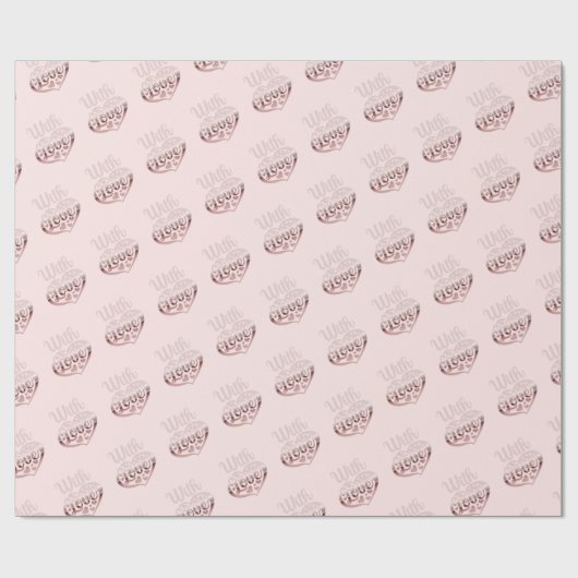 Met liefde Valentijn roos gouden harten roze Cadeaupapier (Vlak)