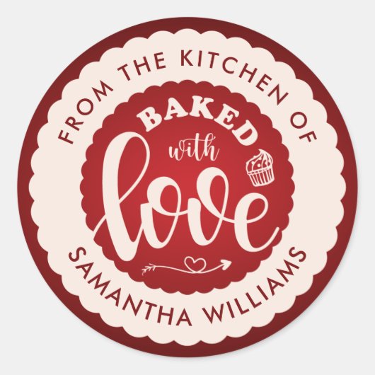 Met liefde van de keuken-homemade bakkerij ronde sticker (Voorkant)