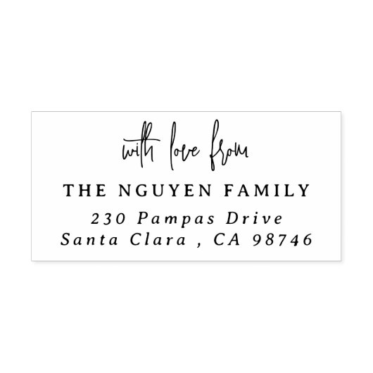 Met liefde van | Familienaam en retouradres Zelfinktende Stempel (Design)