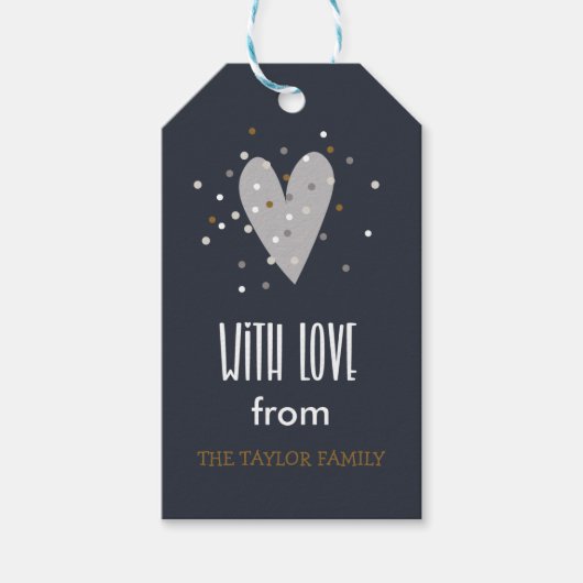 Met liefde van - gepersonaliseerd kerstcadeau labe cadeaulabel (Voorkant)