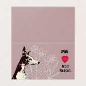 Met liefde van je Whippet Kaart (Buitenkant ongevouwen)