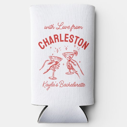 Met liefde van [jouw stad] 🍸 Custom Bachelorette Seltzer Blikjeskoeler (Voorkant)