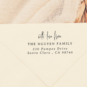 Met Liefde Van Script Elegant Familienaam Adres Rubberstempel