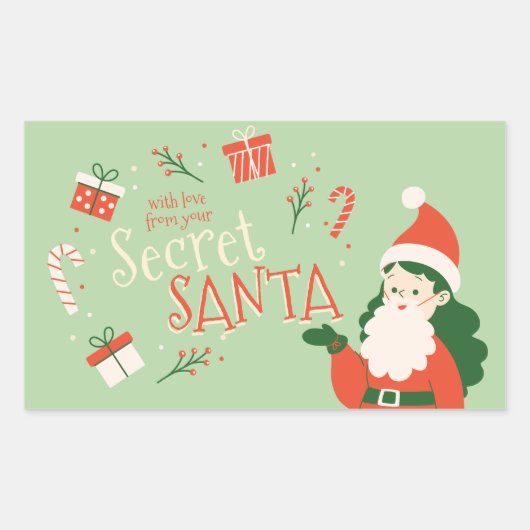 met liefde van Secret Santa sticker voor Kerstmis (Voorkant)