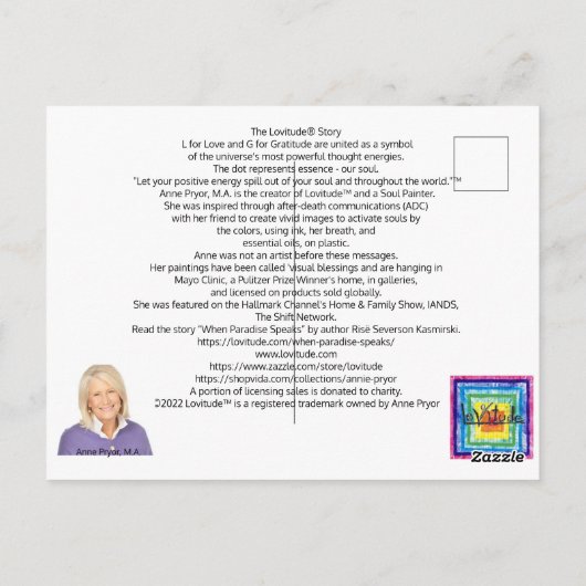 Met Liefde Vervulde Harten Lovitude Ansichtkaart Briefkaart (Achterkant)