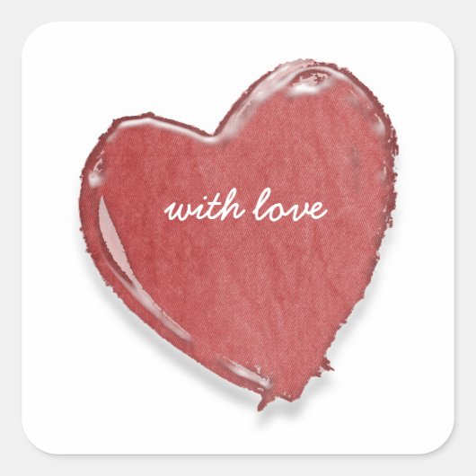 met liefde vierkante sticker (Voorkant)