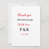 Met liefde voeg koppel naam brief toe dank je voeg kaart (Achterkant)