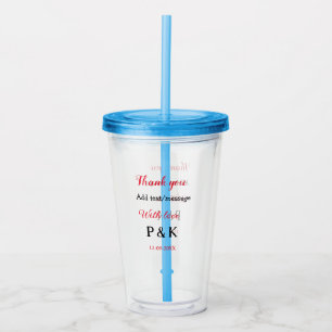 Met liefde voeg koppel naam letter toe dank je voe acryl drinkbeker